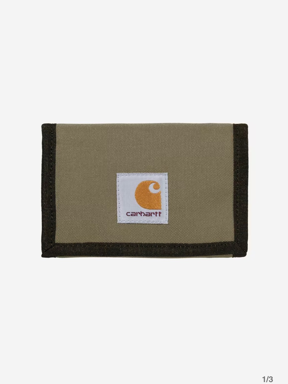 Carhartt Khaki Canvas Trifold Wallet with Black Trim